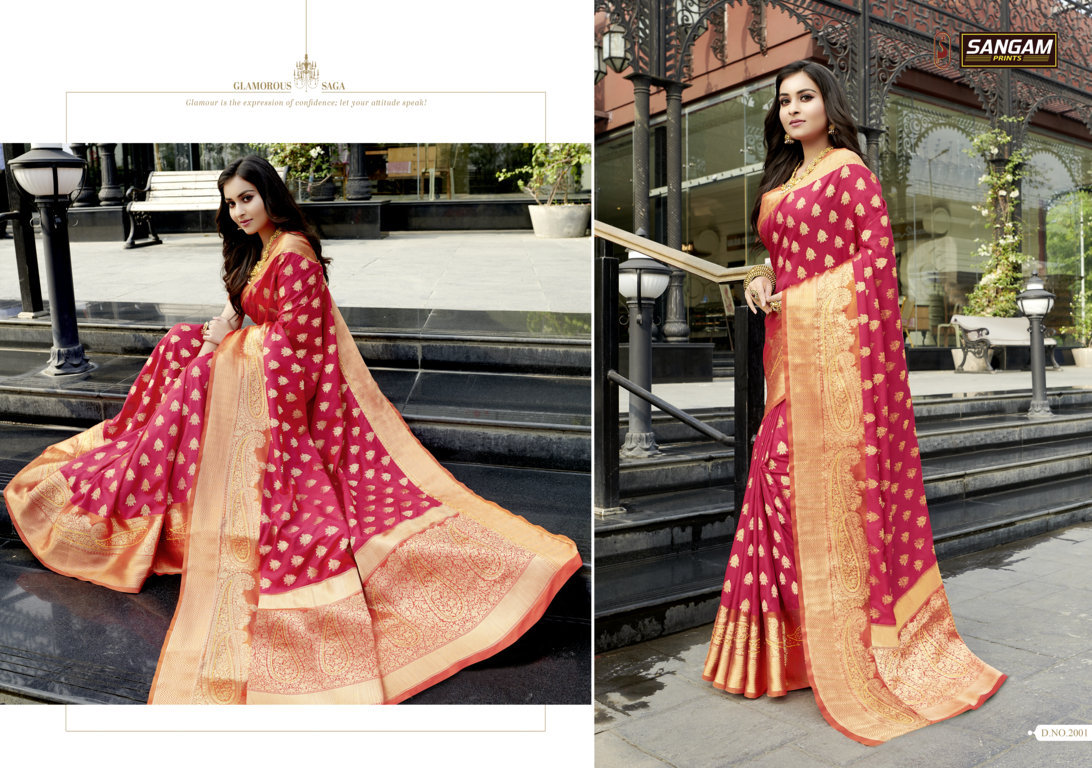 Sangam Presents Kimaanee Silk Pure Soft Silk Saree With Siroski Work