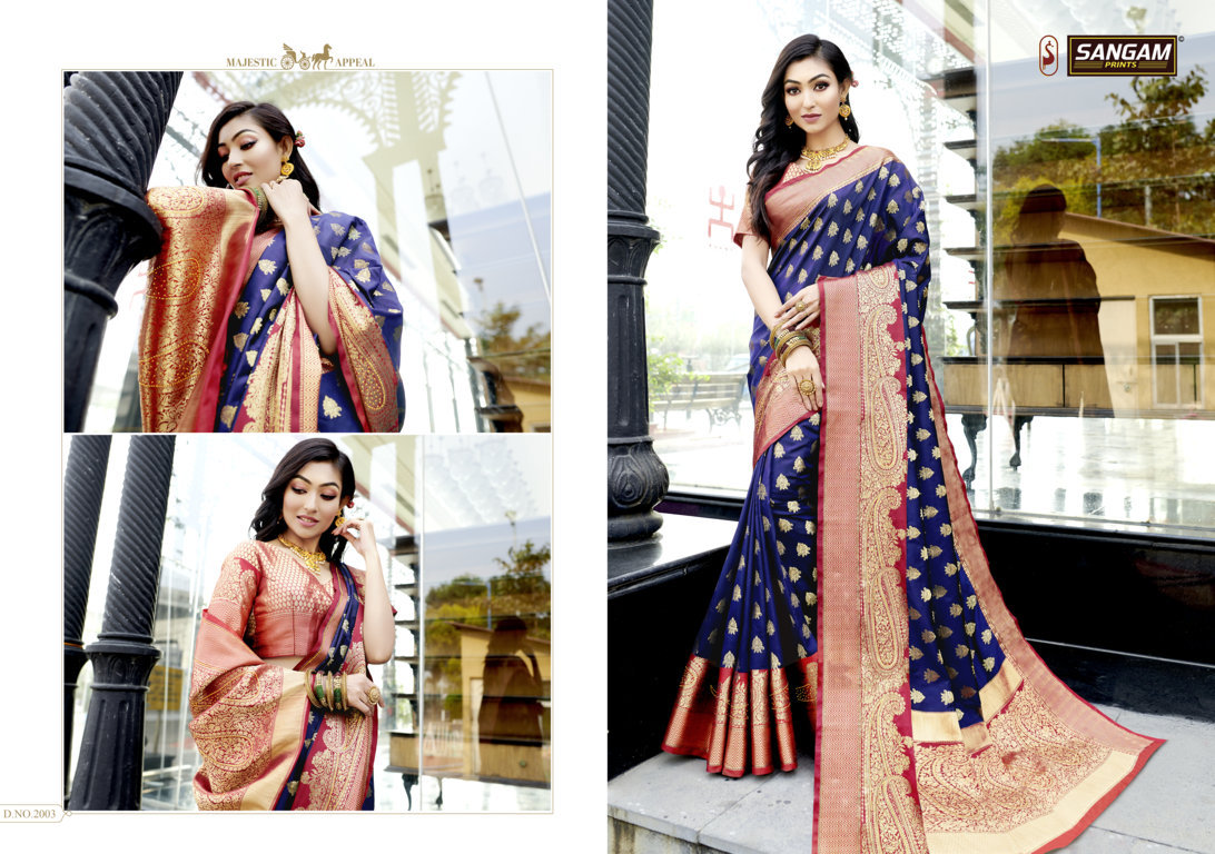 Sangam Presents Kimaanee Silk Pure Soft Silk Saree With Siroski Work