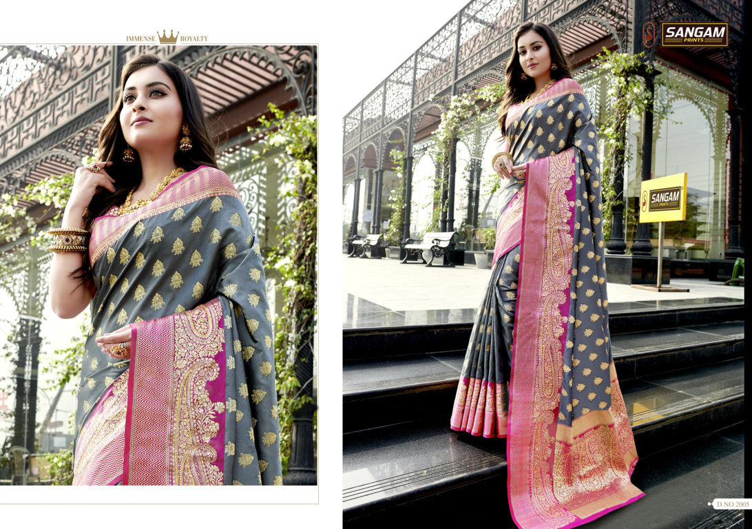 Sangam Presents Kimaanee Silk Pure Soft Silk Saree With Siroski Work