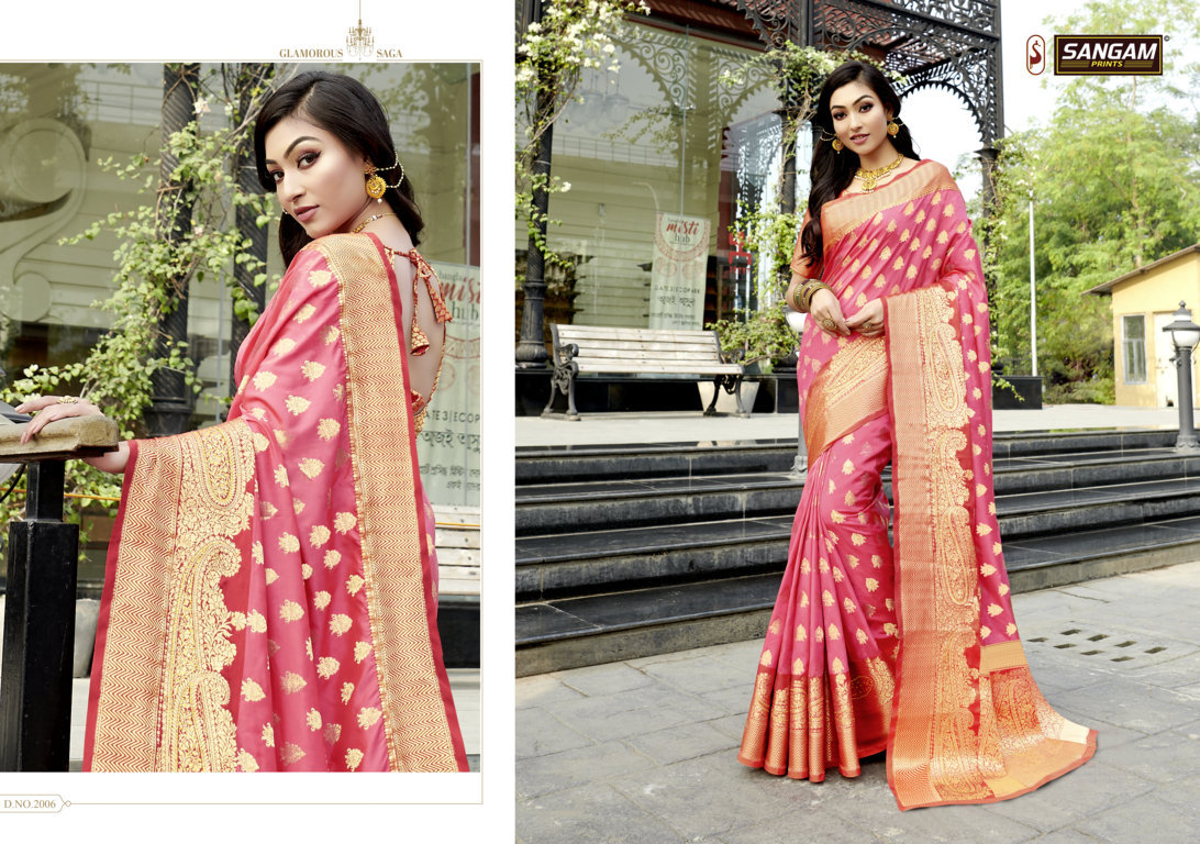Sangam Presents Kimaanee Silk Pure Soft Silk Saree With Siroski Work
