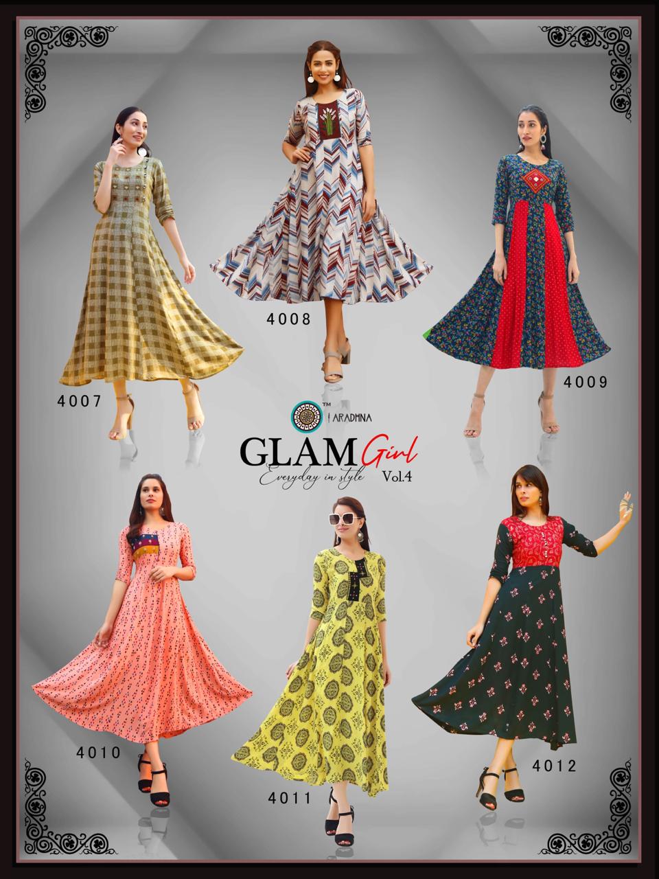 Aradhana Presents  Glam Girl Vol  4  Long Kurtis Collection