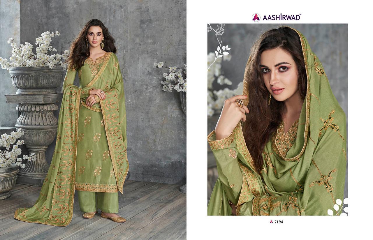 Aashirwad Presents Ajrakh 7190 Series Salwar Kameez Collection