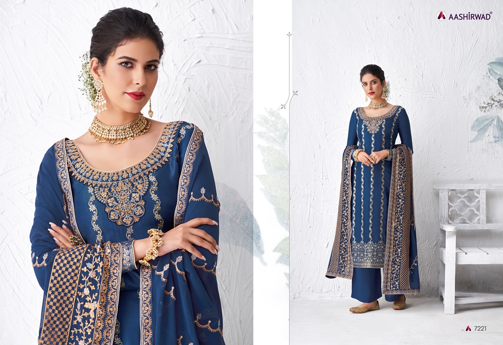 Aashirwad  Presents Gulabo 7218 Series Designer Salwar Suits