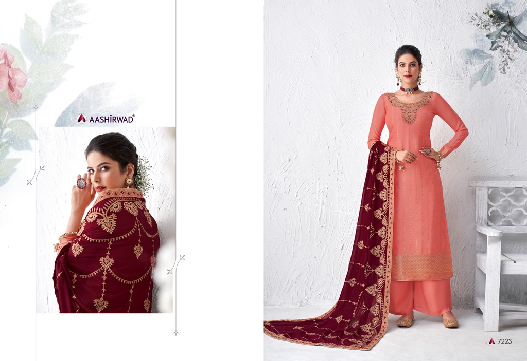 Aashirwad  Presents Gulabo 7218 Series Designer Salwar Suits