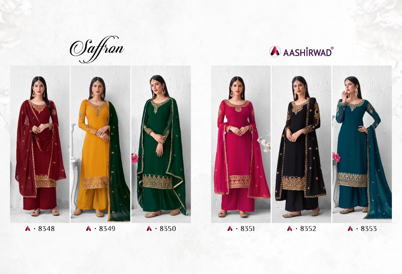 Aashirwad  Presents  Saffron 8348  Salwar Kameez