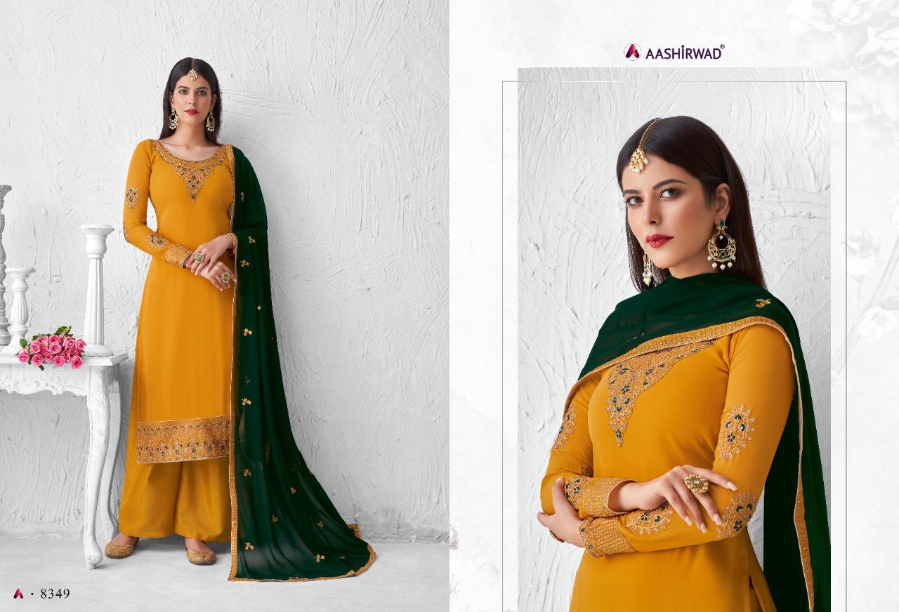Aashirwad  Presents  Saffron 8348  Salwar Kameez