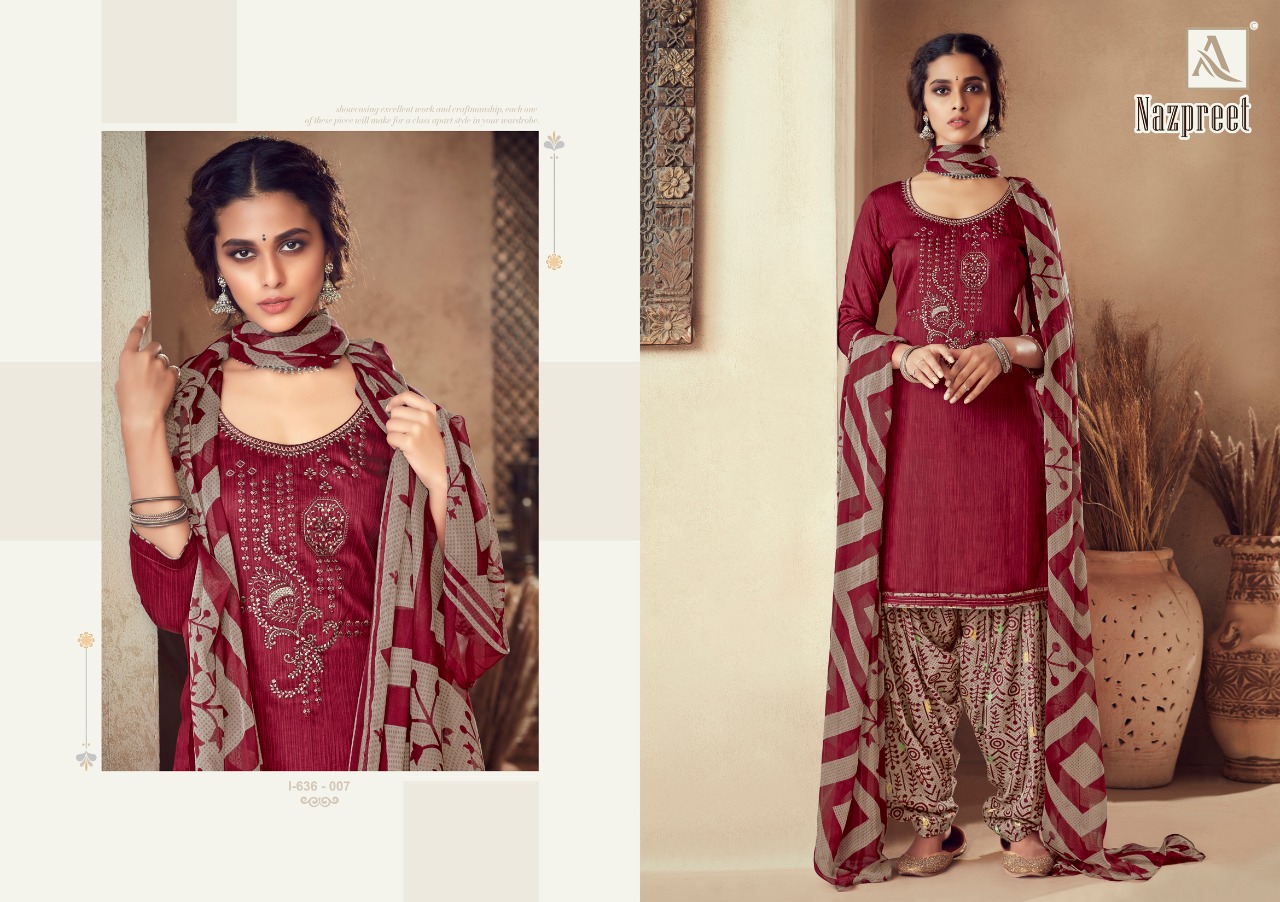 Alok Presents  Nazpreet Designer Dress Material