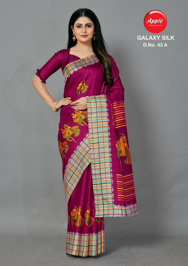 Apple Presents Galaxy Silk  Vol 43 Casual Wears  Sarees Collection