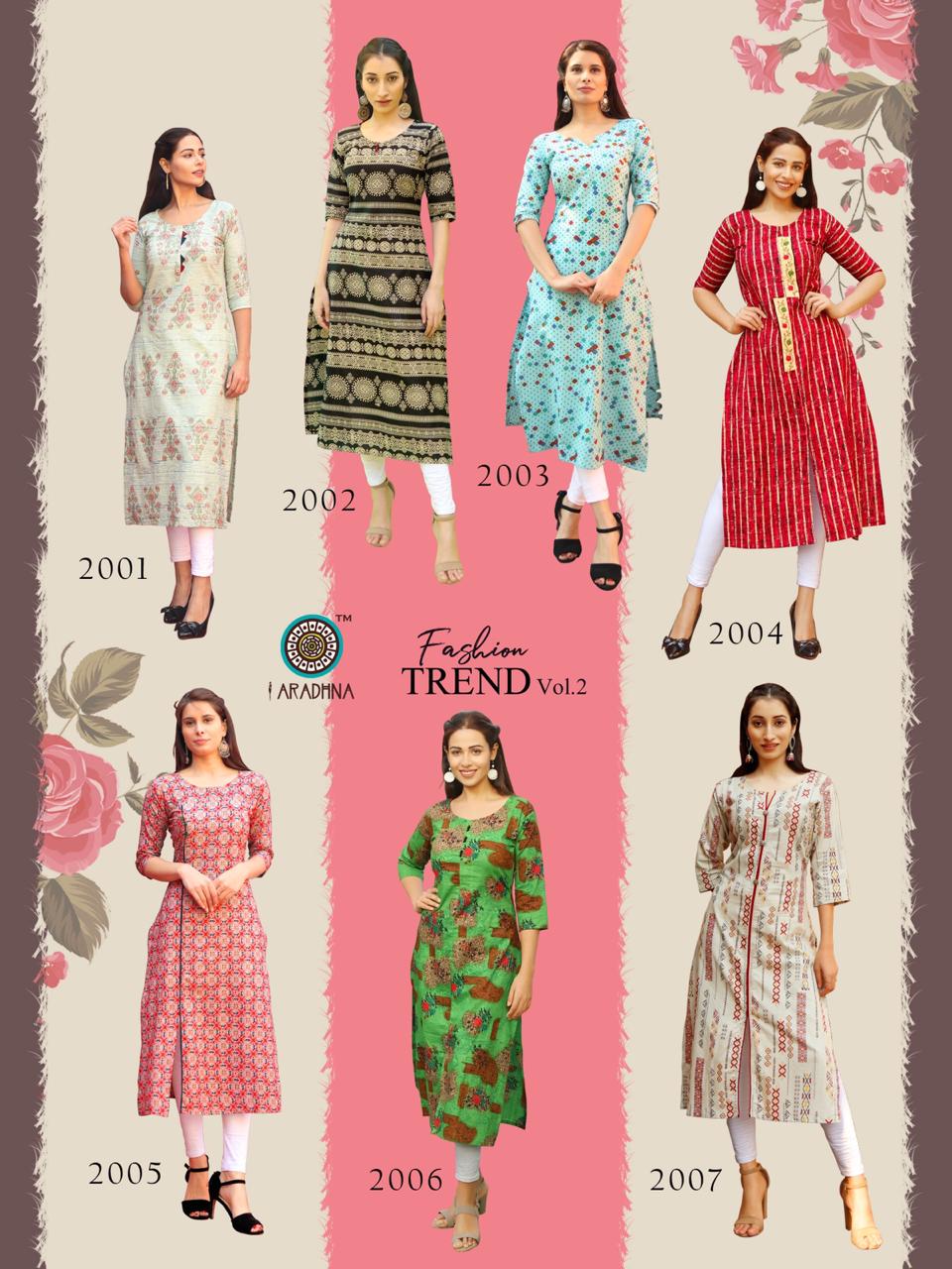 Aradhana  Presents Fashion Trend  Vol 2 Casual Wear Kurti Collection