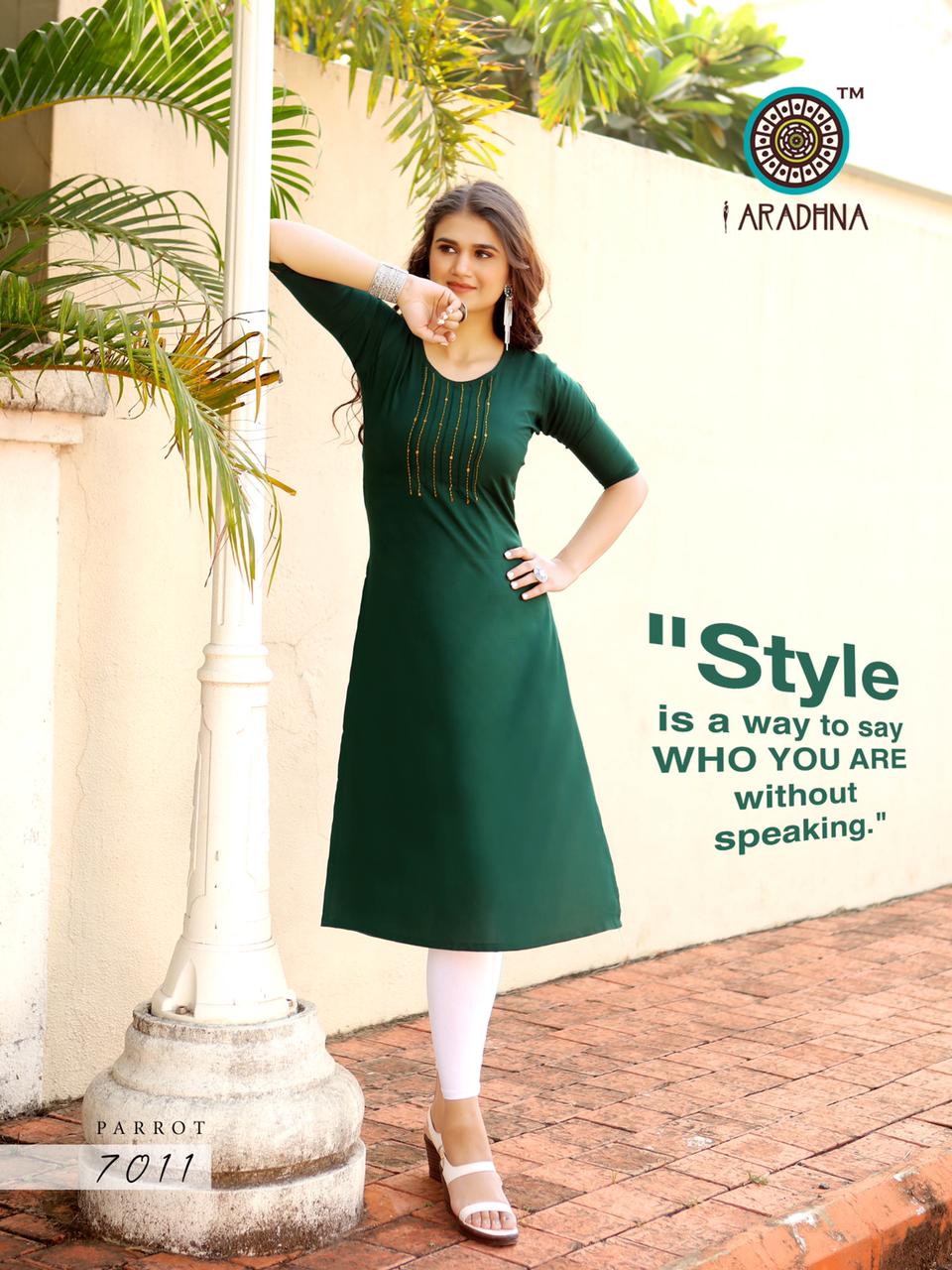 Aradhna  Presents Parrot  Vol 7 Ethnic Wear  Kurtis Collection