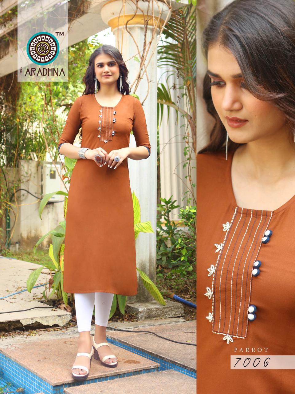 Aradhna  Presents Parrot  Vol 7 Ethnic Wear  Kurtis Collection