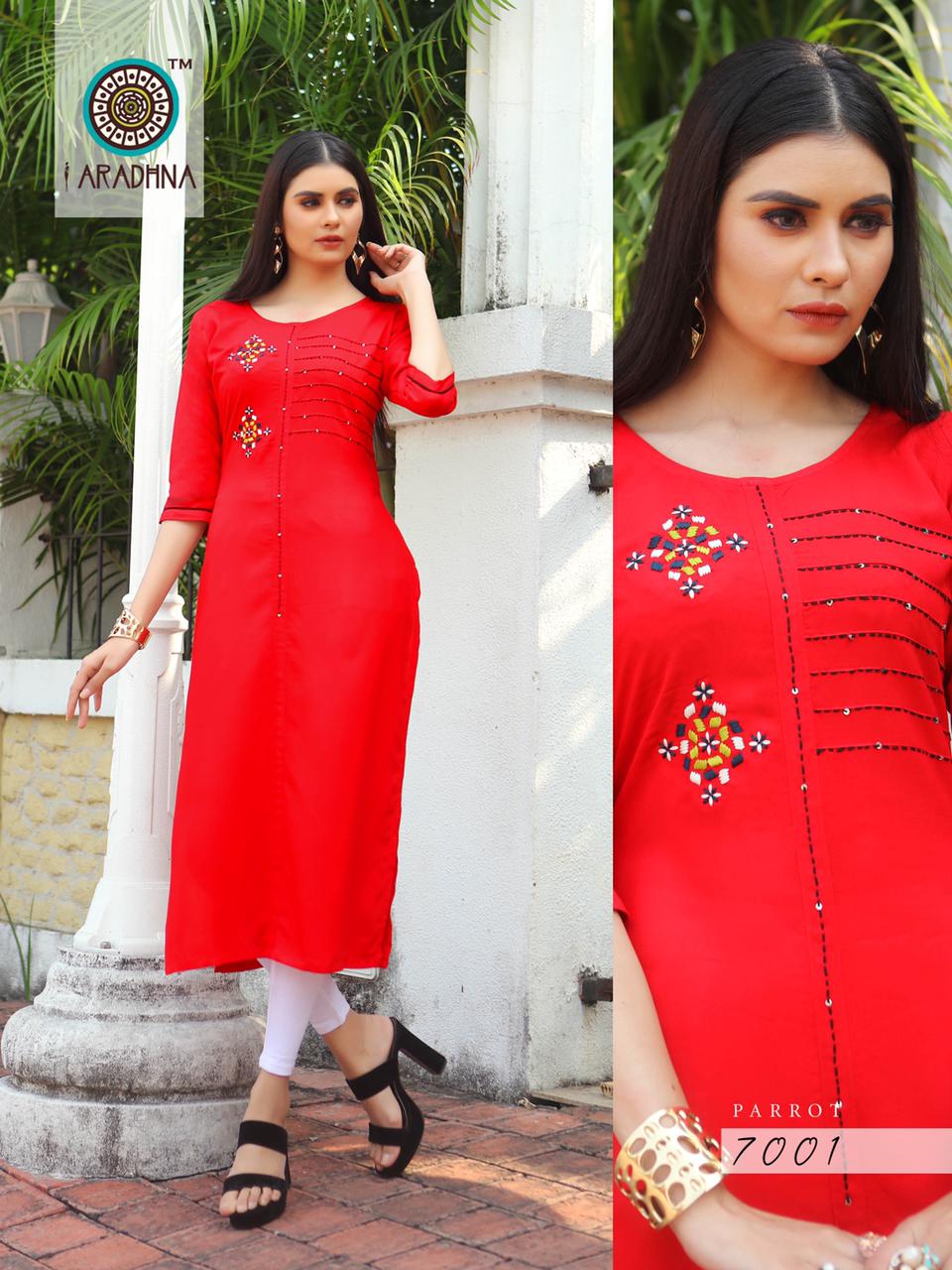 Aradhna  Presents Parrot  Vol 7 Ethnic Wear  Kurtis Collection