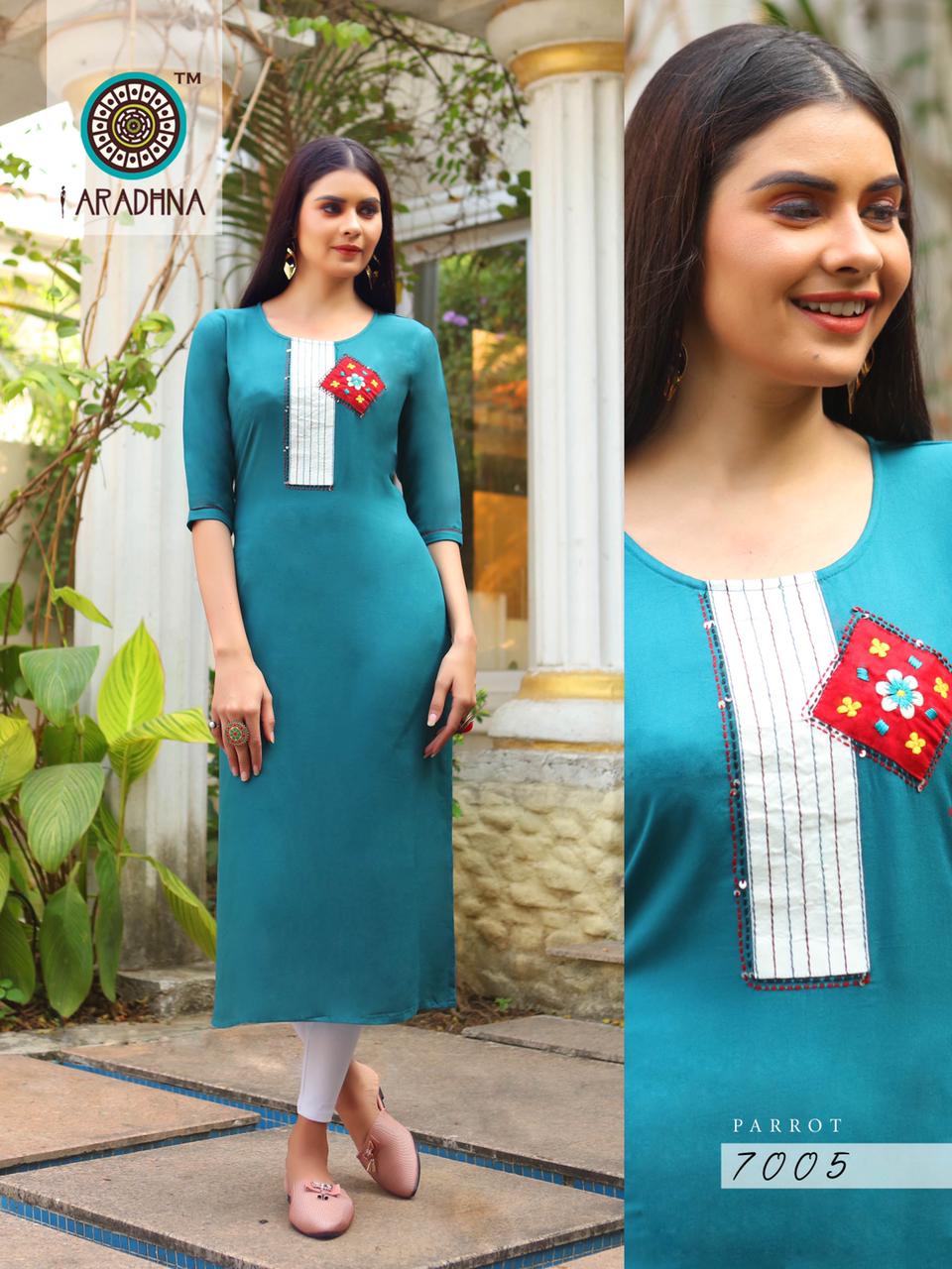 Aradhna  Presents Parrot  Vol 7 Ethnic Wear  Kurtis Collection