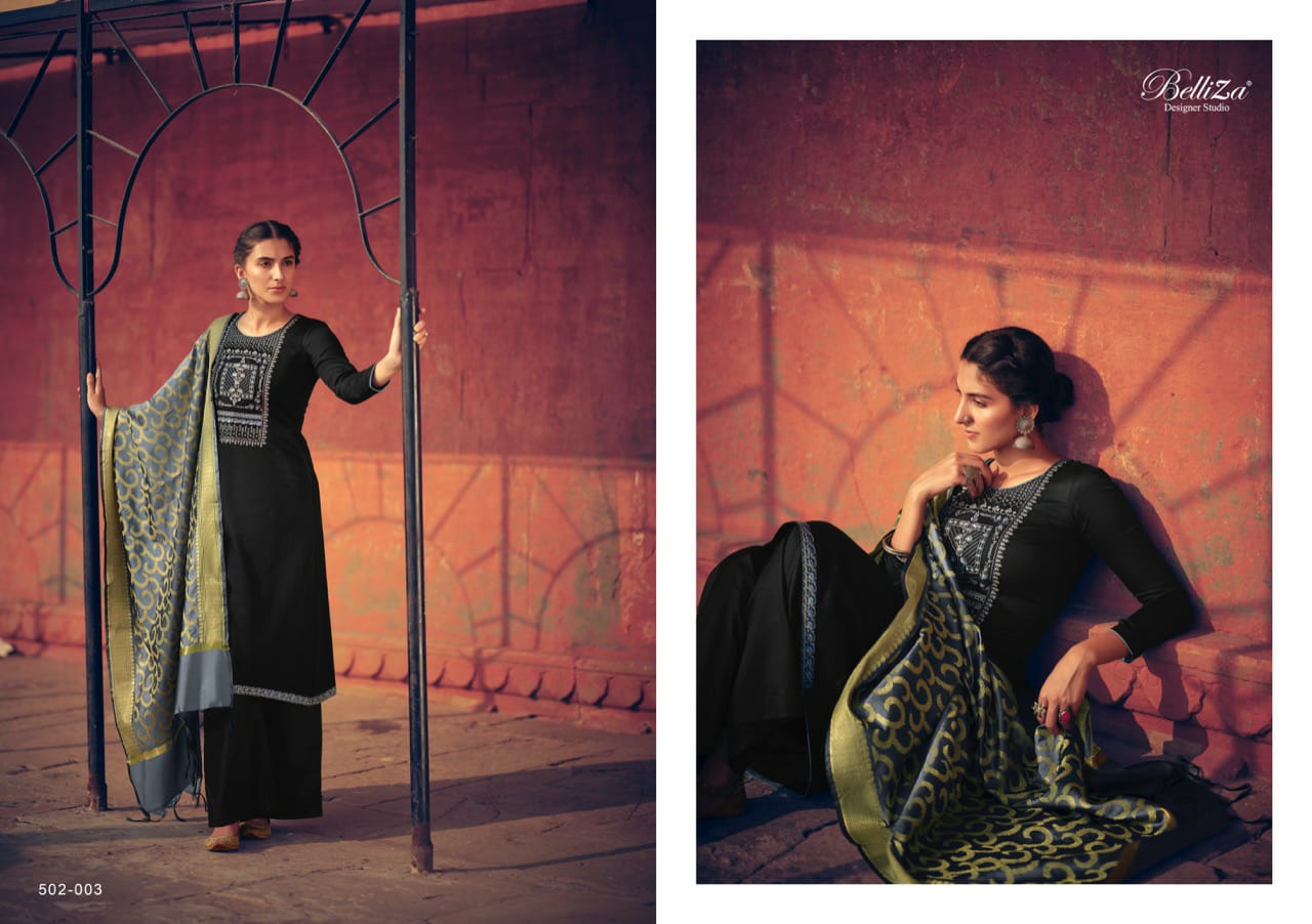 Belliza Presents  Banaras  Designer Dress Material