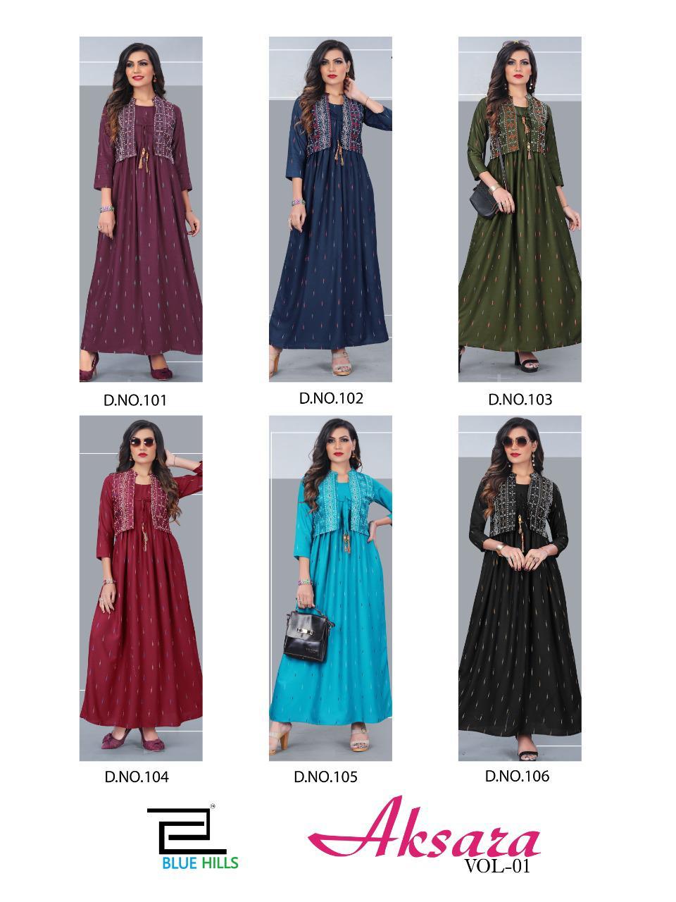Blue Hills Presents  Aksara Vol 1  Long Kurtis Collection