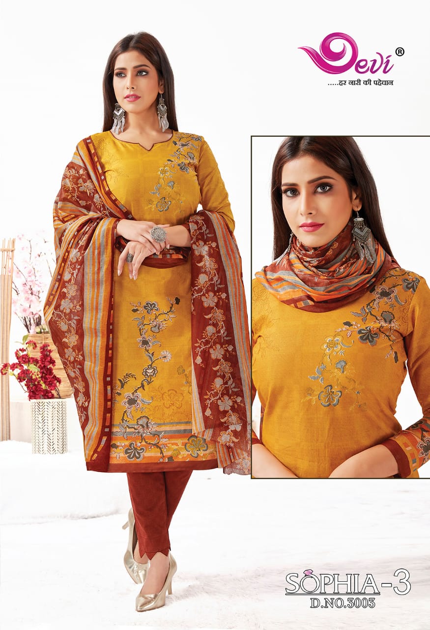Devi  Presents Sophia  Vol 3 Dress Material Collection