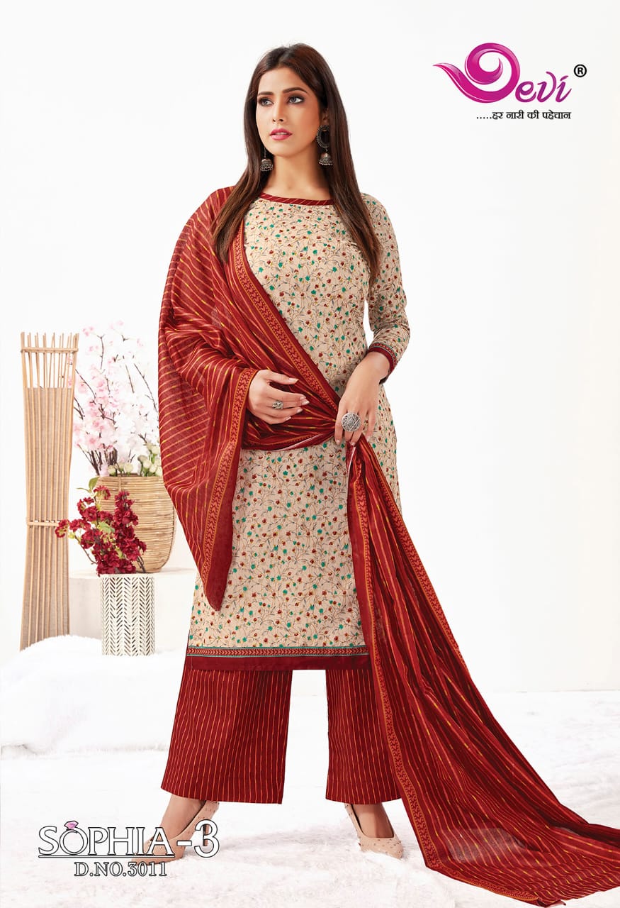 Devi  Presents Sophia  Vol 3 Dress Material Collection