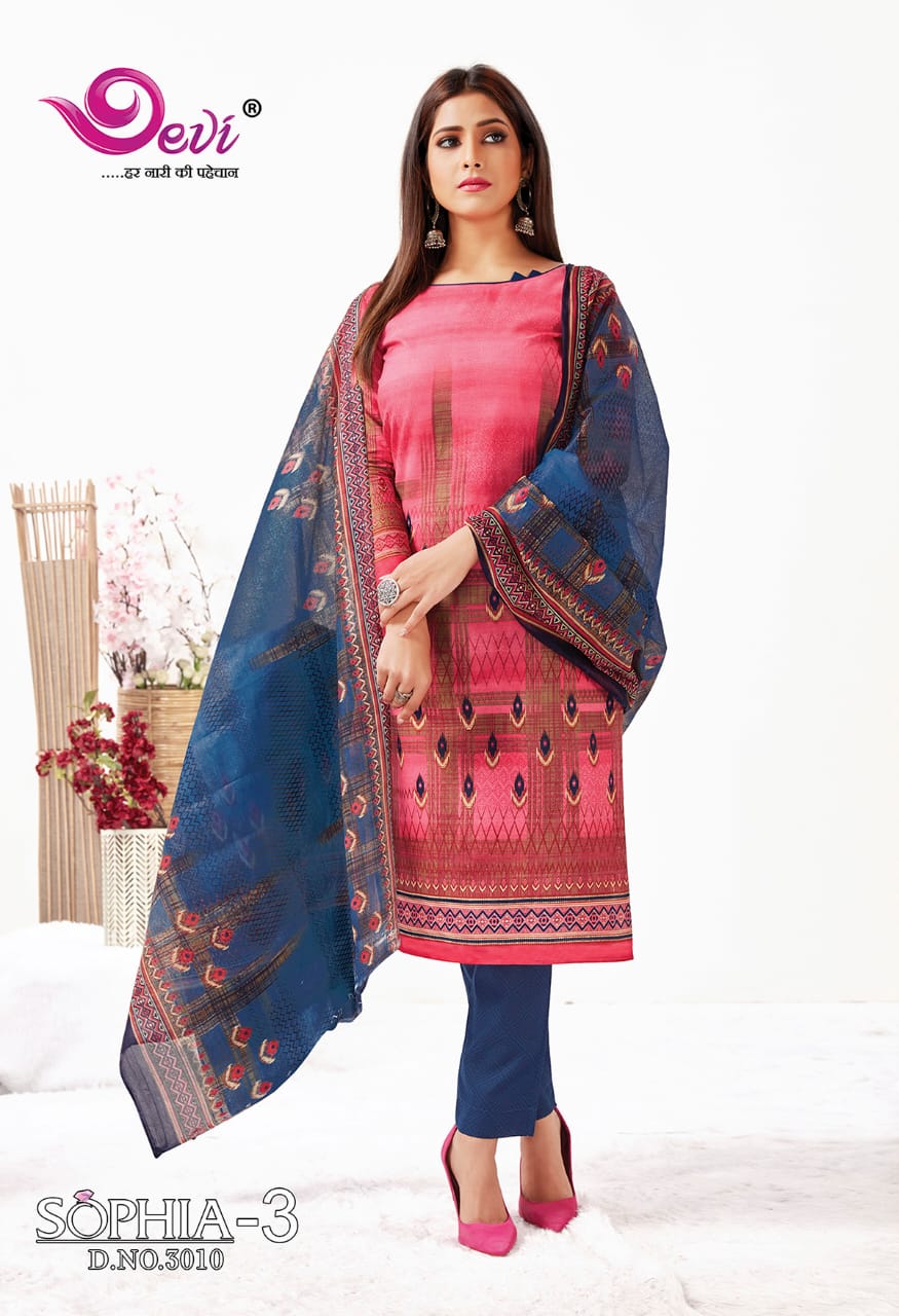 Devi  Presents Sophia  Vol 3 Dress Material Collection