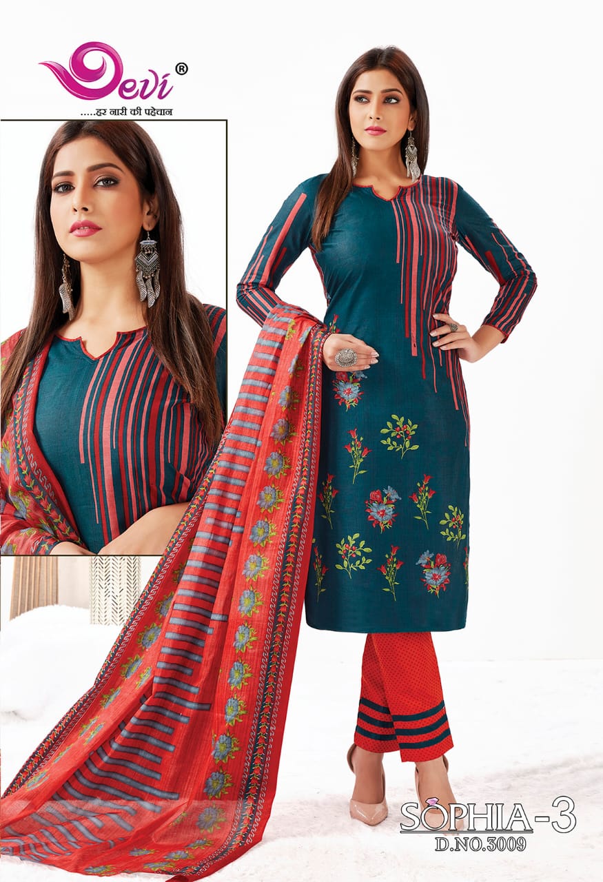 Devi  Presents Sophia  Vol 3 Dress Material Collection