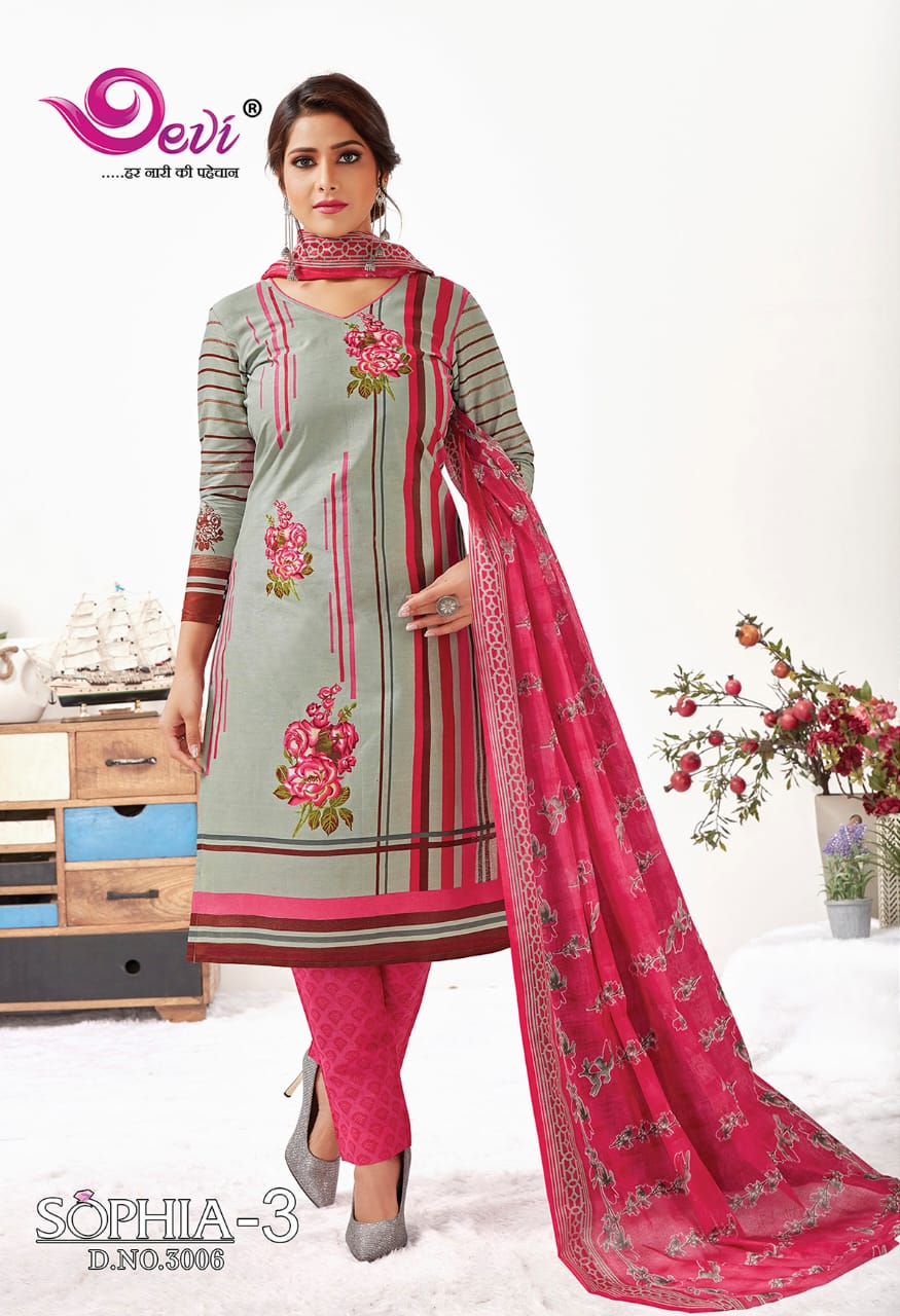 Devi  Presents Sophia  Vol 3 Dress Material Collection