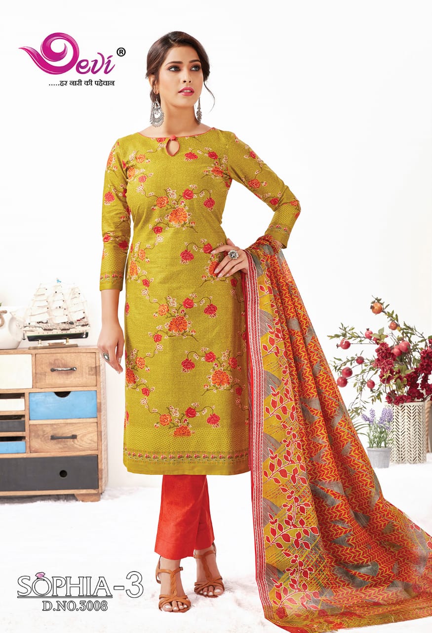 Devi  Presents Sophia  Vol 3 Dress Material Collection