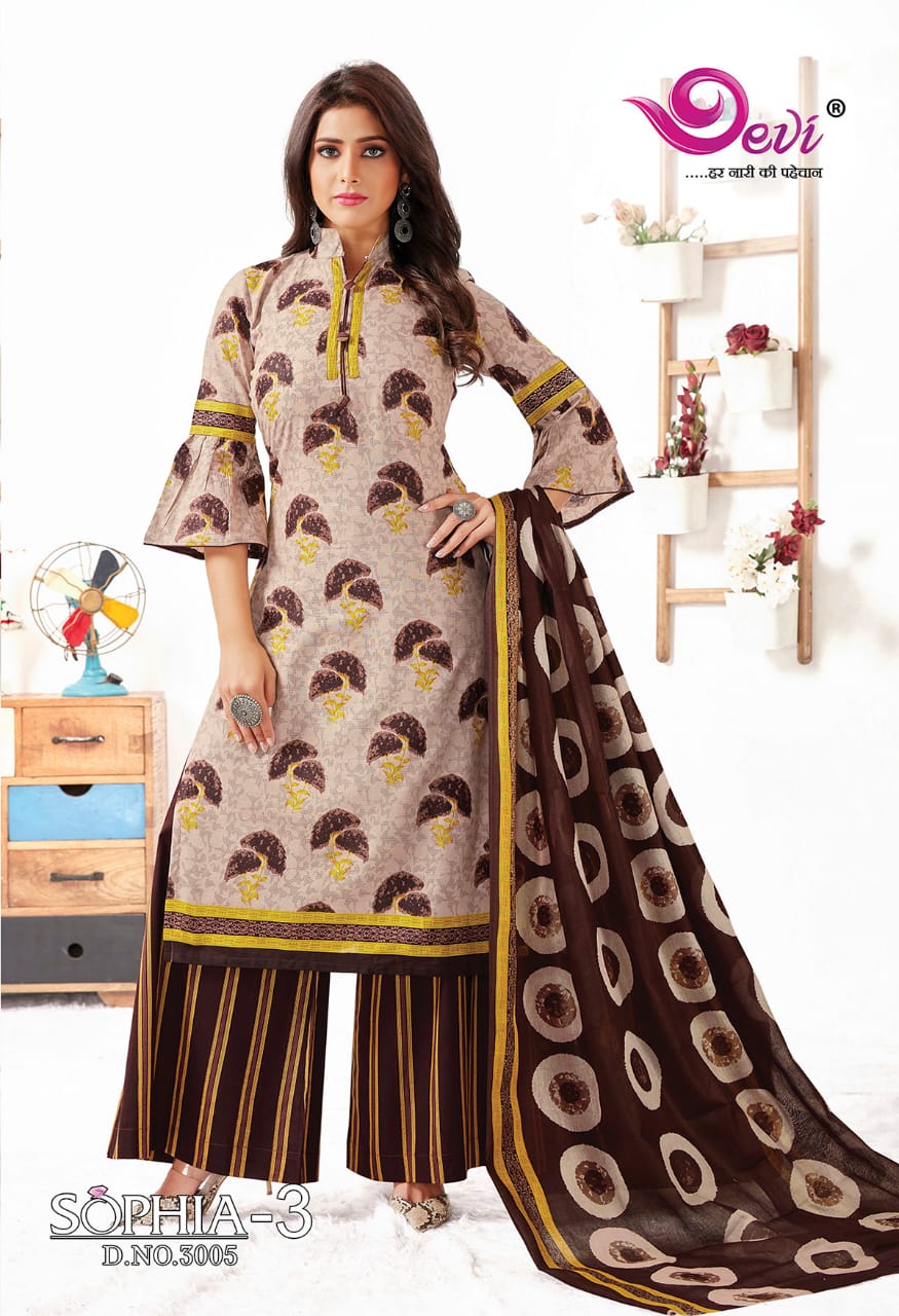 Devi  Presents Sophia  Vol 3 Dress Material Collection
