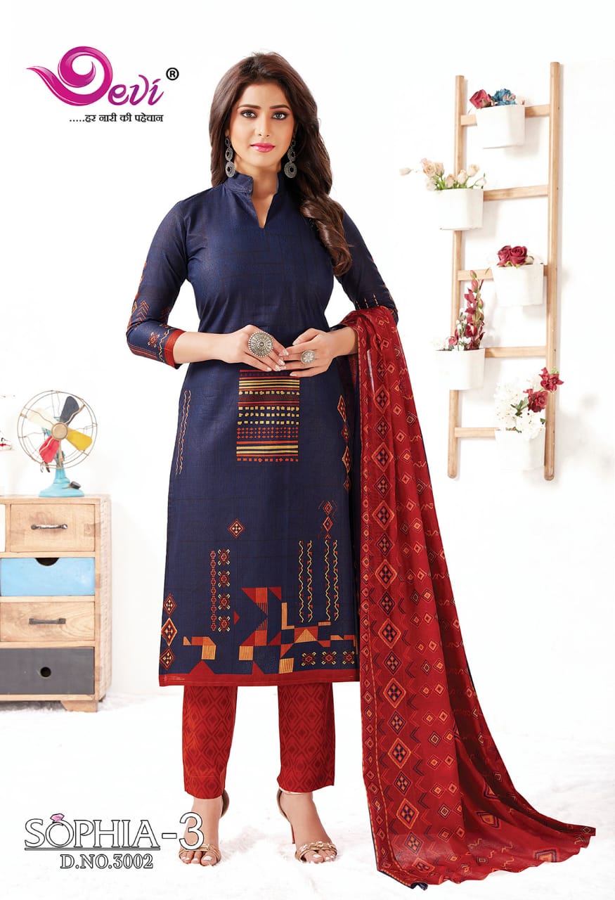 Devi  Presents Sophia  Vol 3 Dress Material Collection