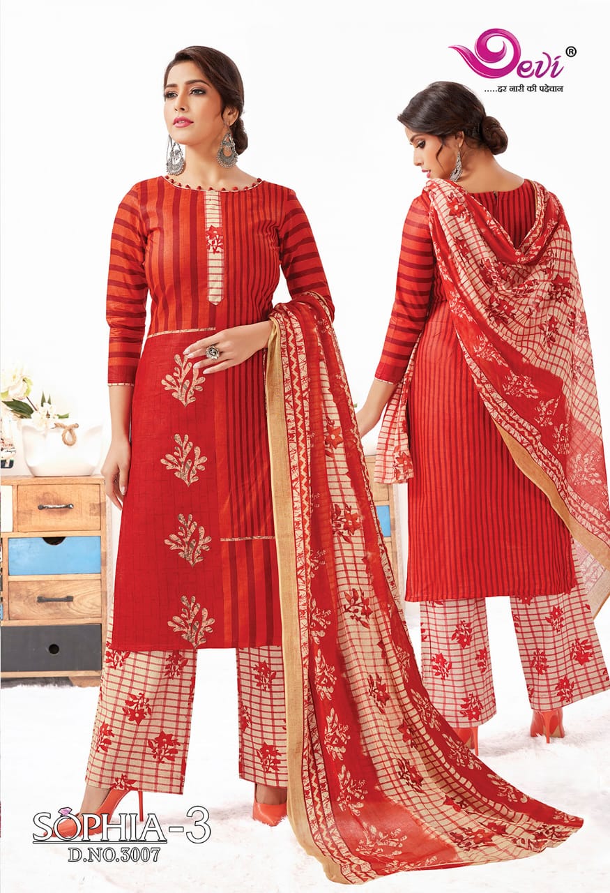Devi  Presents Sophia  Vol 3 Dress Material Collection
