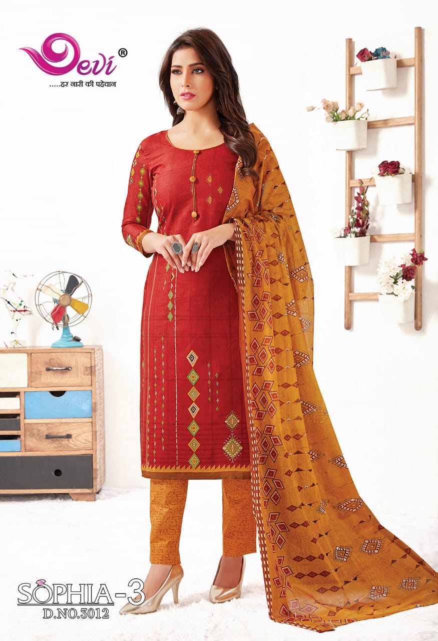 Devi  Presents Sophia  Vol 3 Dress Material Collection