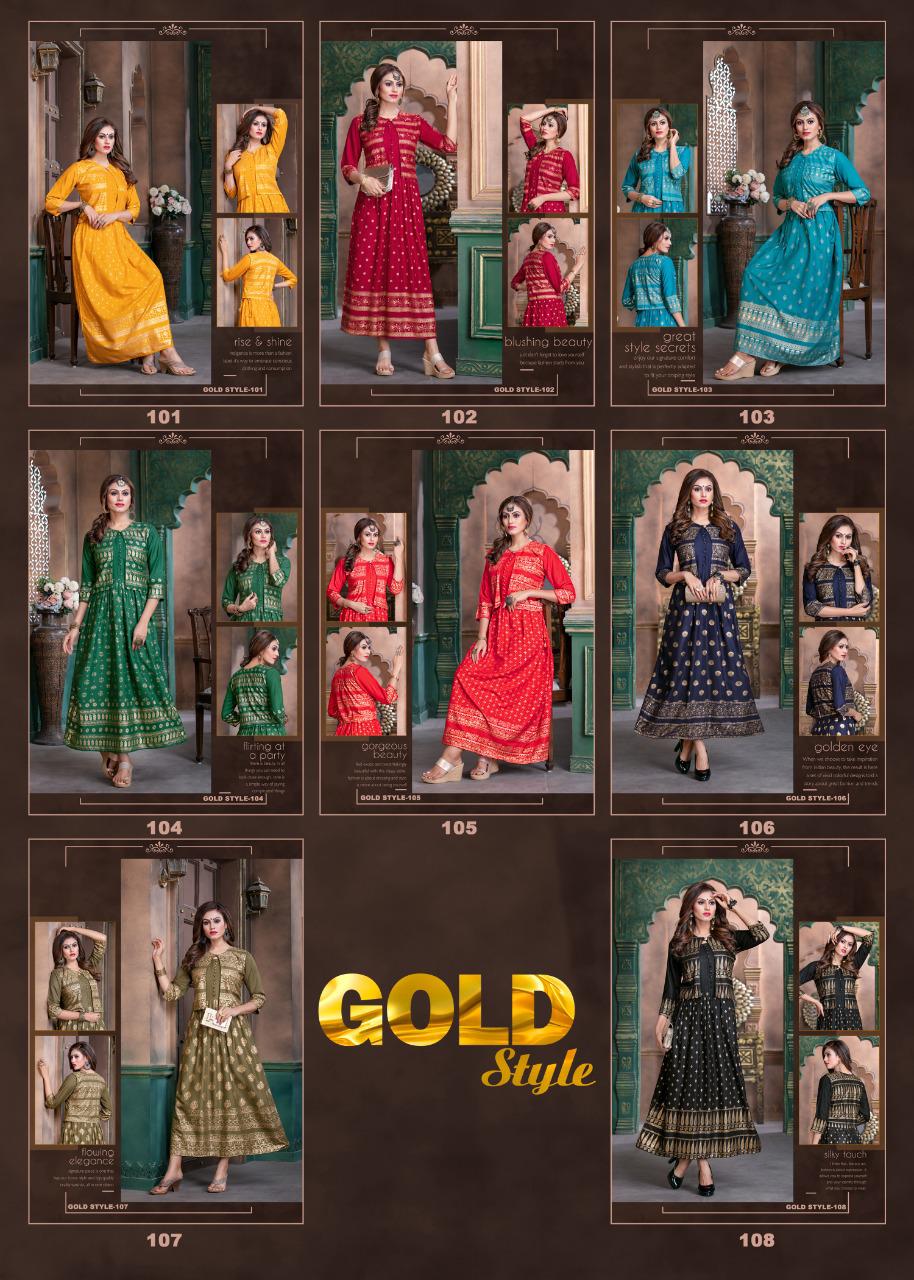 Ft  Presents  Gold Style  Long Kurti Collection