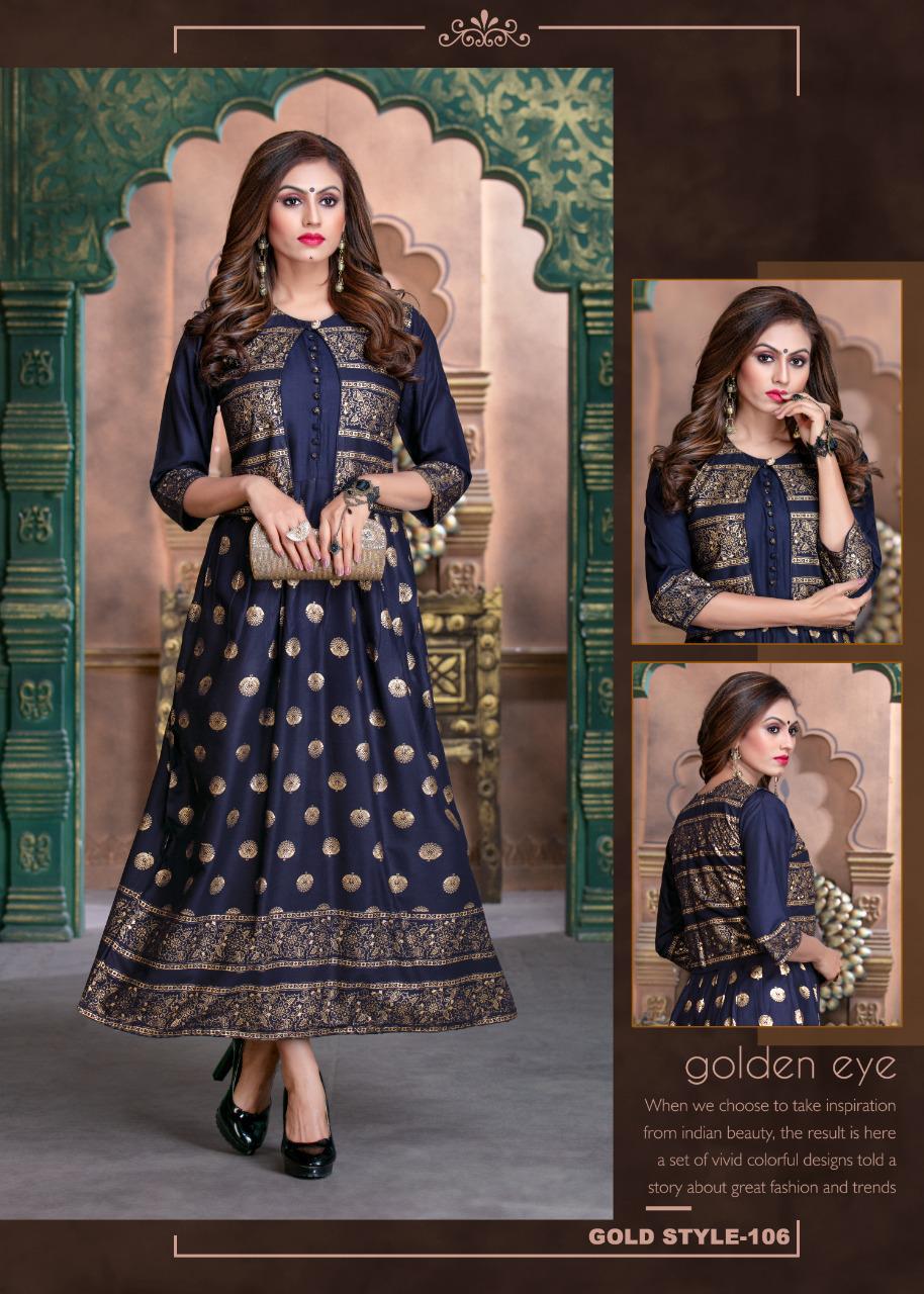 Ft  Presents  Gold Style  Long Kurti Collection