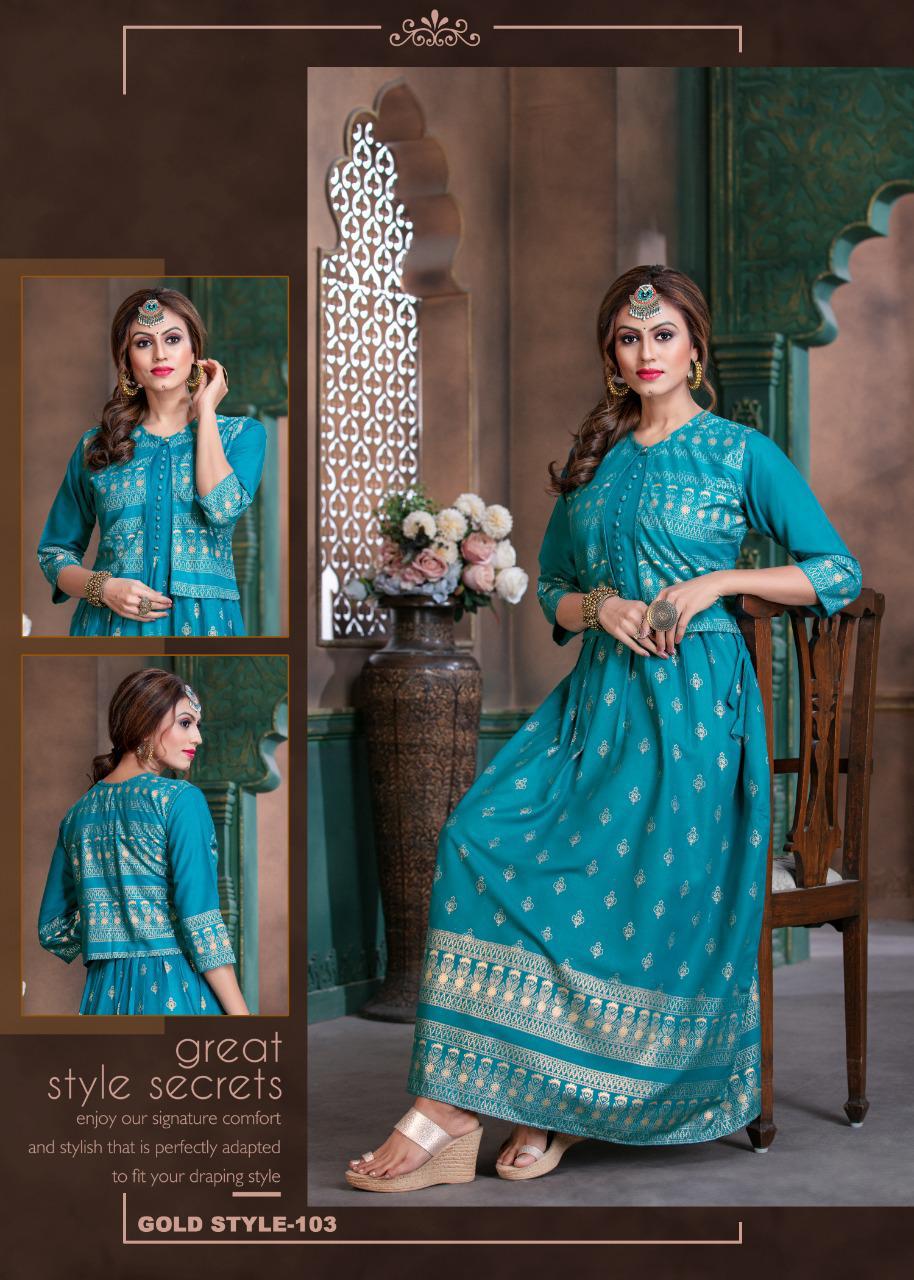 Ft  Presents  Gold Style  Long Kurti Collection