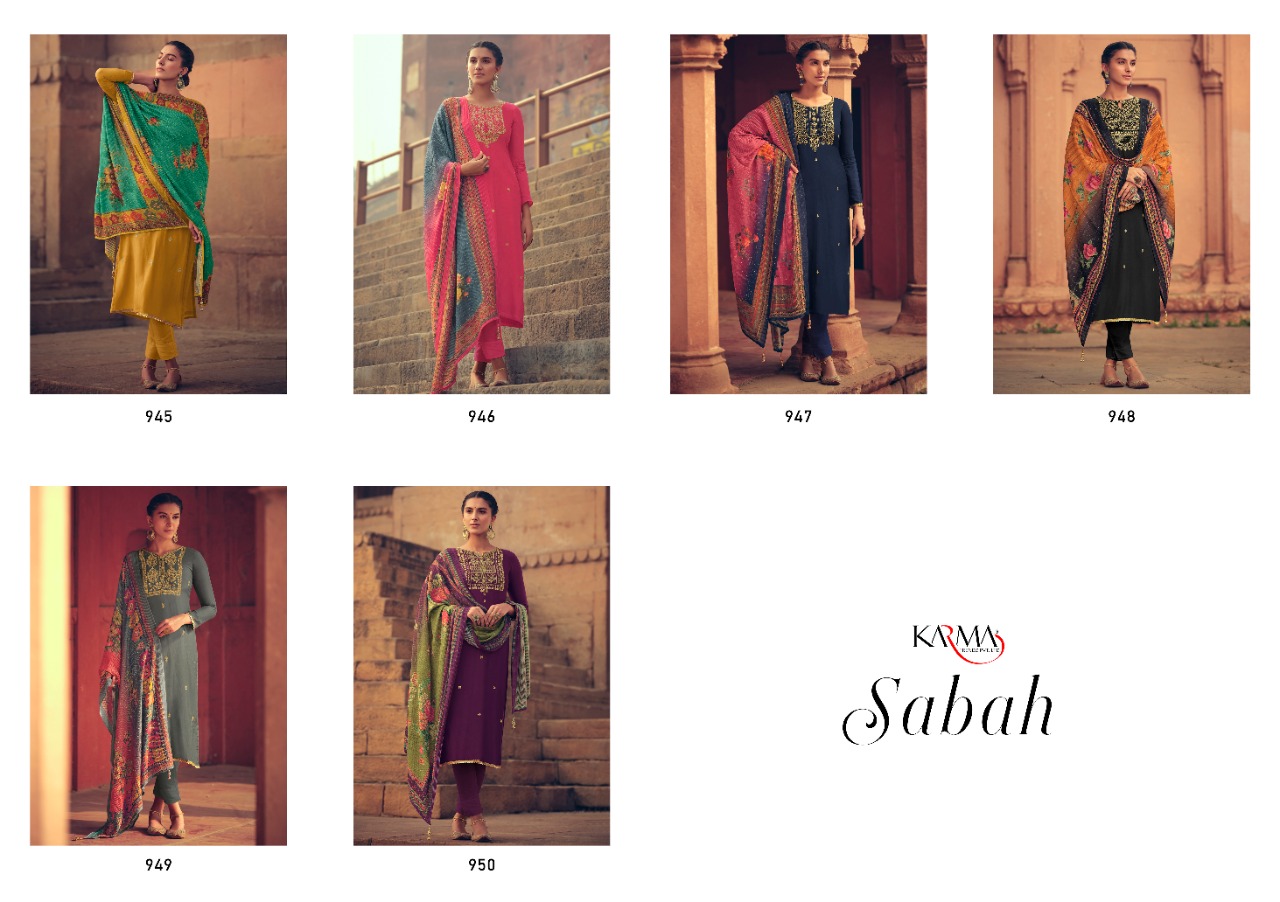 Karmar Presents Sabah 945 Series Designer Salwar Suits