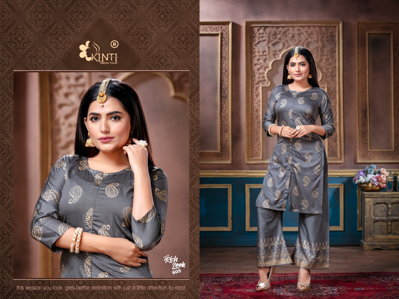 Kinti Presents Rich Look Vol 6 Kurti  With Bottom