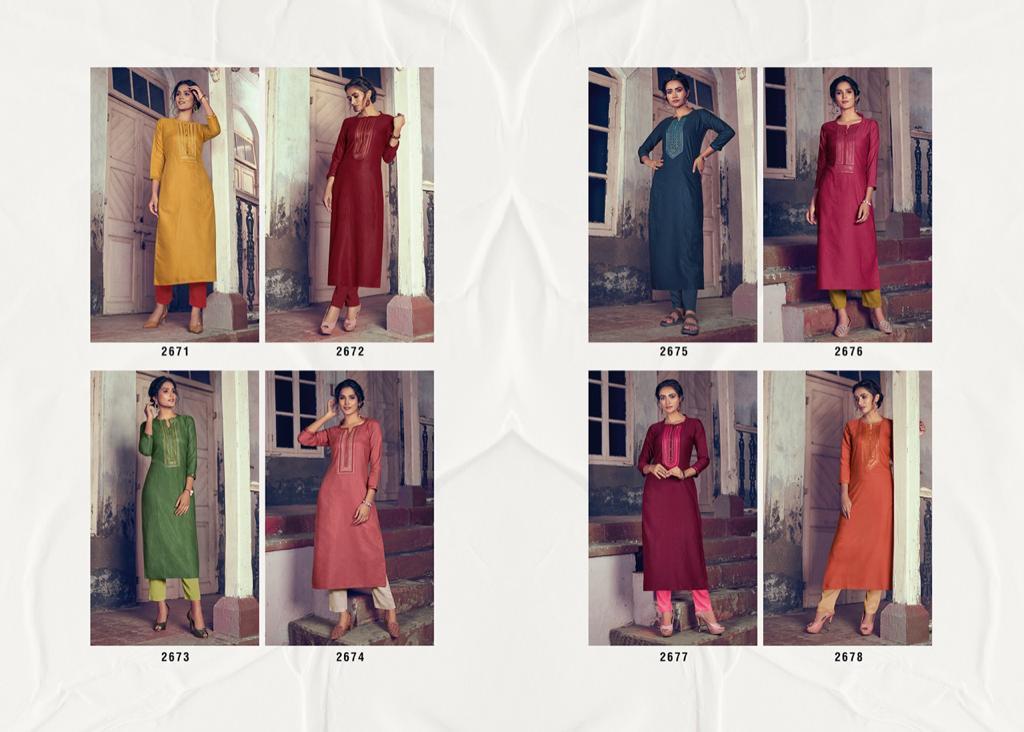 Rangoon Presents  Light Line Vol  4  Long Kurti Collection