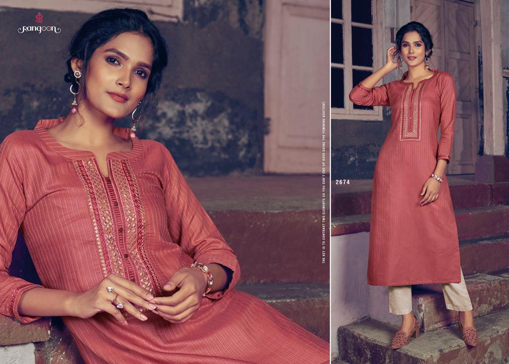 Rangoon Presents  Light Line Vol  4  Long Kurti Collection
