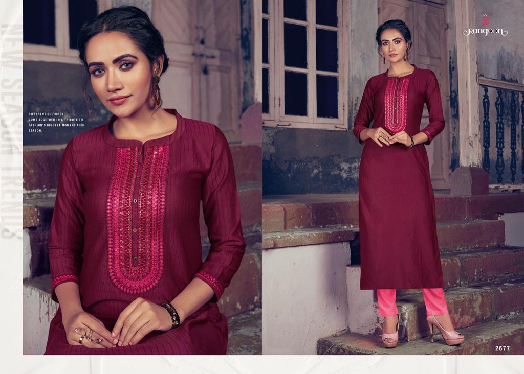 Rangoon Presents  Light Line Vol  4  Long Kurti Collection