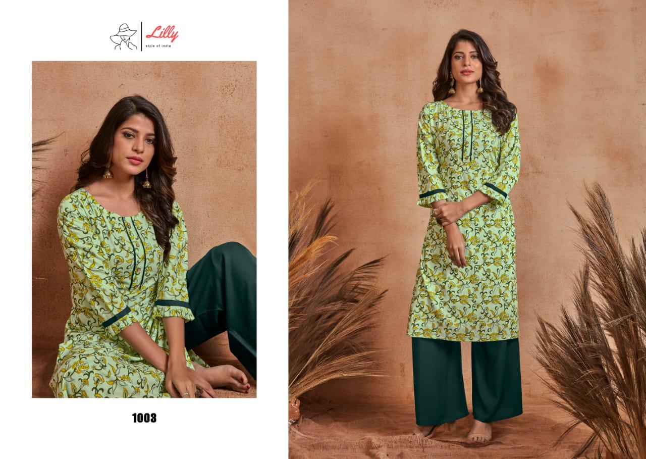 Lilly  Presents  Mumtaj Kurti With Bottom