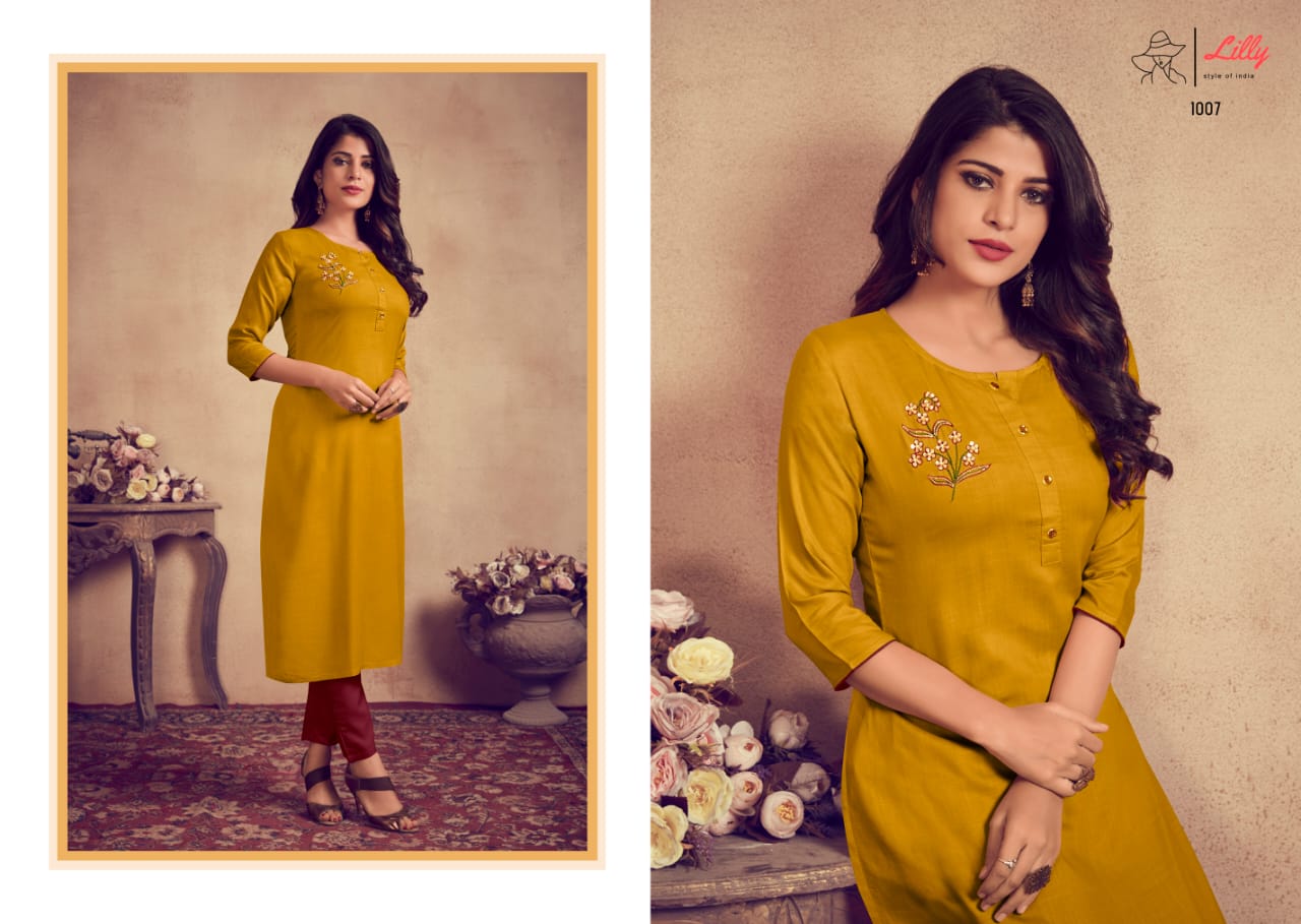 Lilly  Presents Rosemeen 	Designer  Kurti  With  Bottom