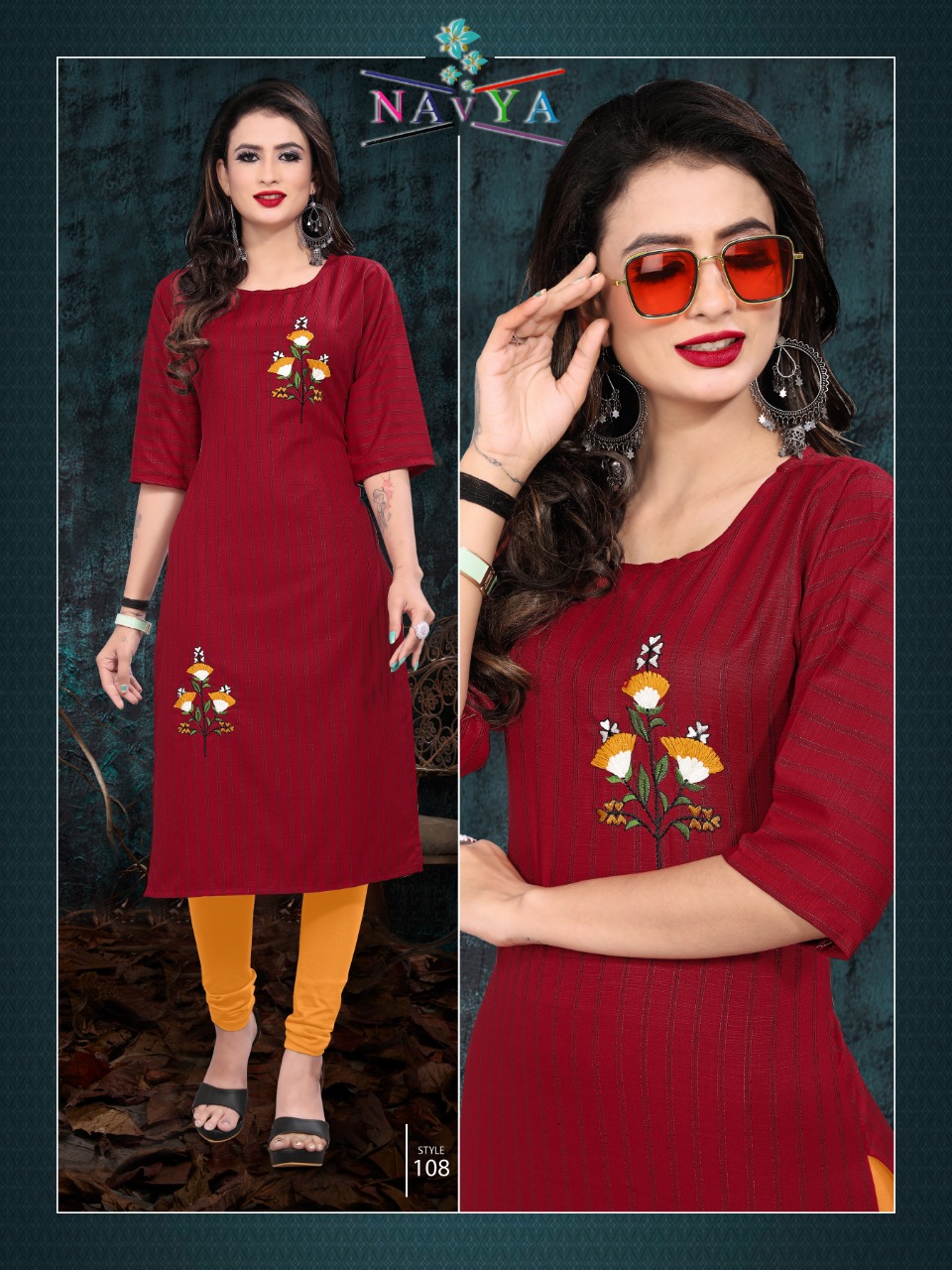 Navya  Presents Fashion Bits Ethnic Wear Designer Kurti Collection