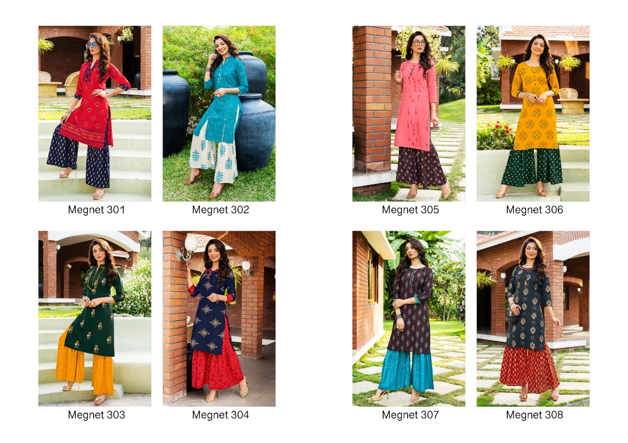 Rangjyot  Presents   Magnet Vol 3 Kurti With Bottom Collection
