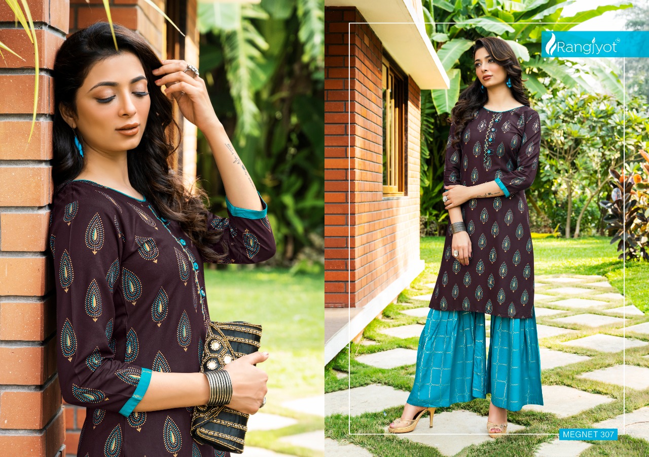 Rangjyot  Presents   Magnet Vol 3 Kurti With Bottom Collection