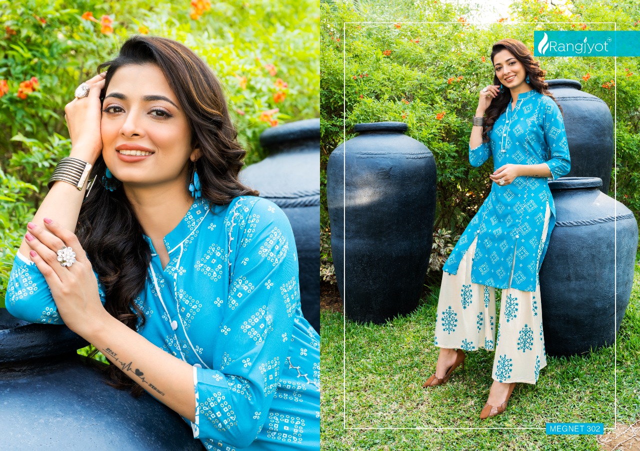 Rangjyot  Presents   Magnet Vol 3 Kurti With Bottom Collection