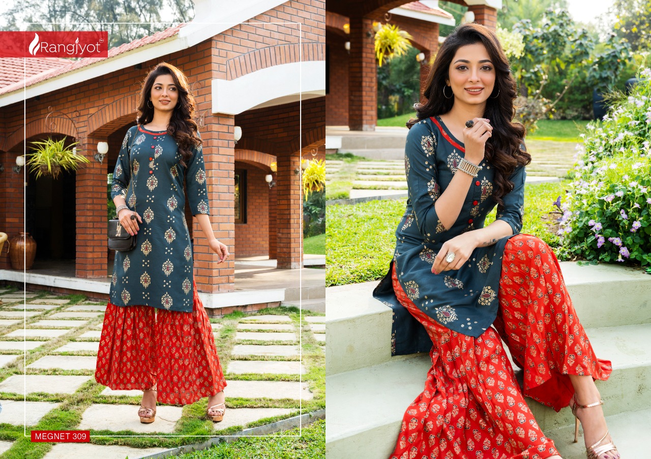 Rangjyot  Presents   Magnet Vol 3 Kurti With Bottom Collection