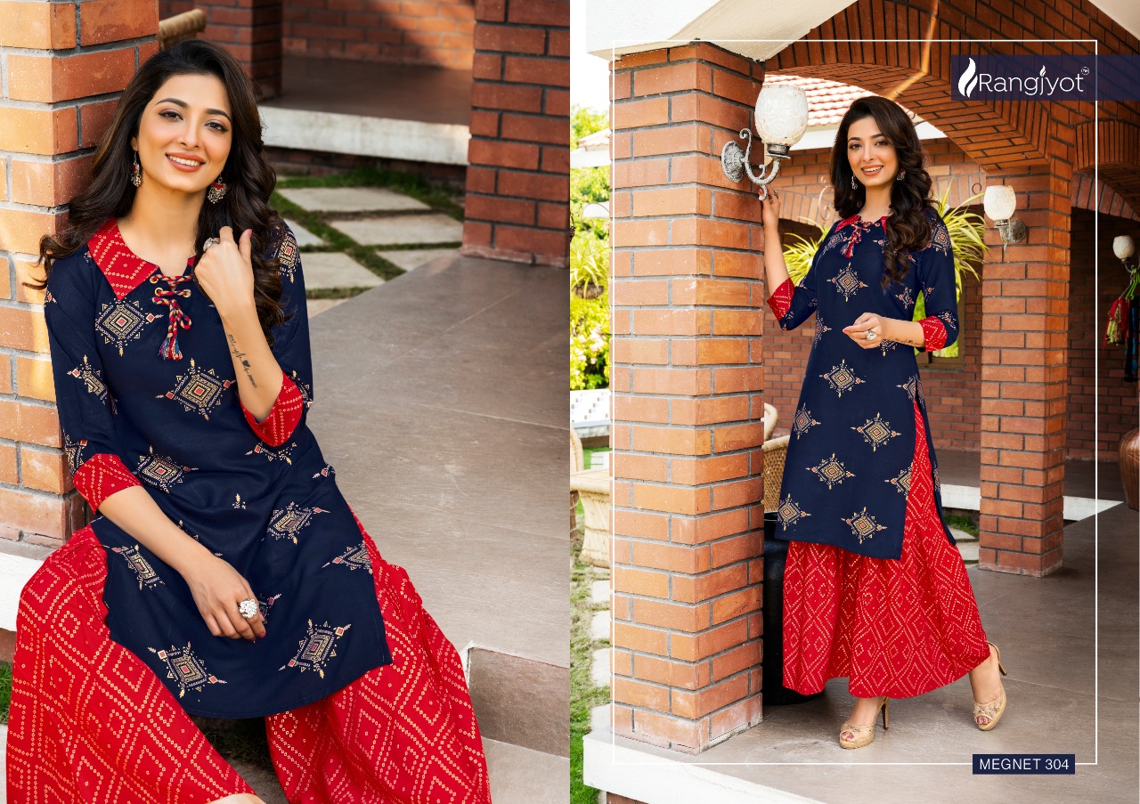 Rangjyot  Presents   Magnet Vol 3 Kurti With Bottom Collection
