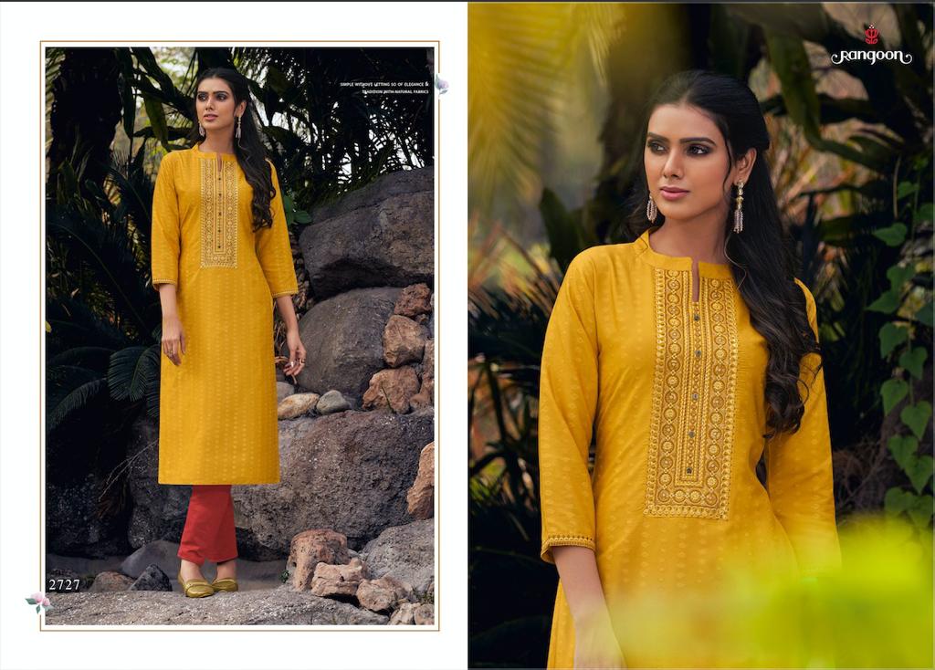 Rangoon  Presents Light Line  Vol 5 Ethnic Wear Long Kurti Collection