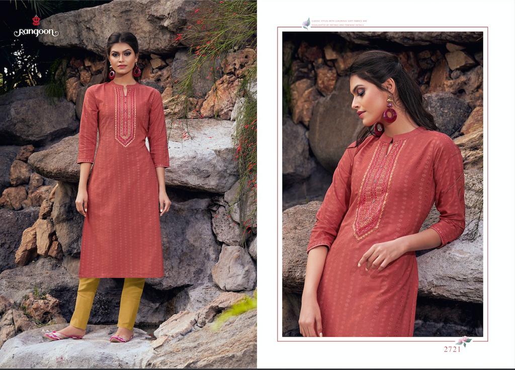 Rangoon  Presents Light Line  Vol 5 Ethnic Wear Long Kurti Collection