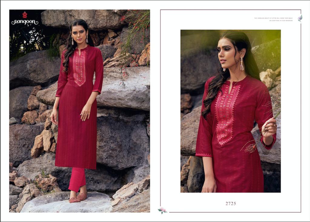 Rangoon  Presents Light Line  Vol 5 Ethnic Wear Long Kurti Collection