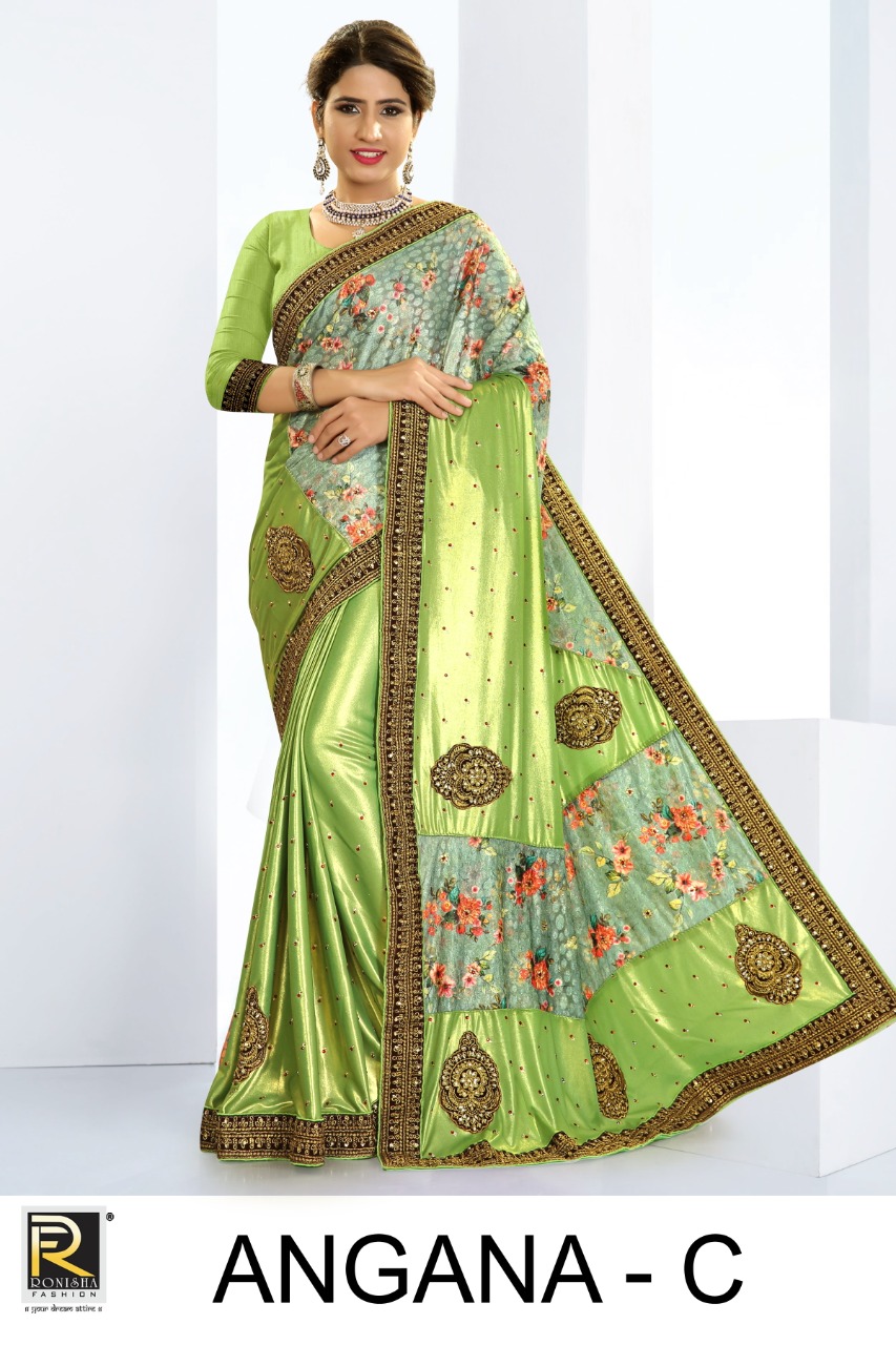 Ranjan  Presents  Angana Festive Wear  Sarees Collection