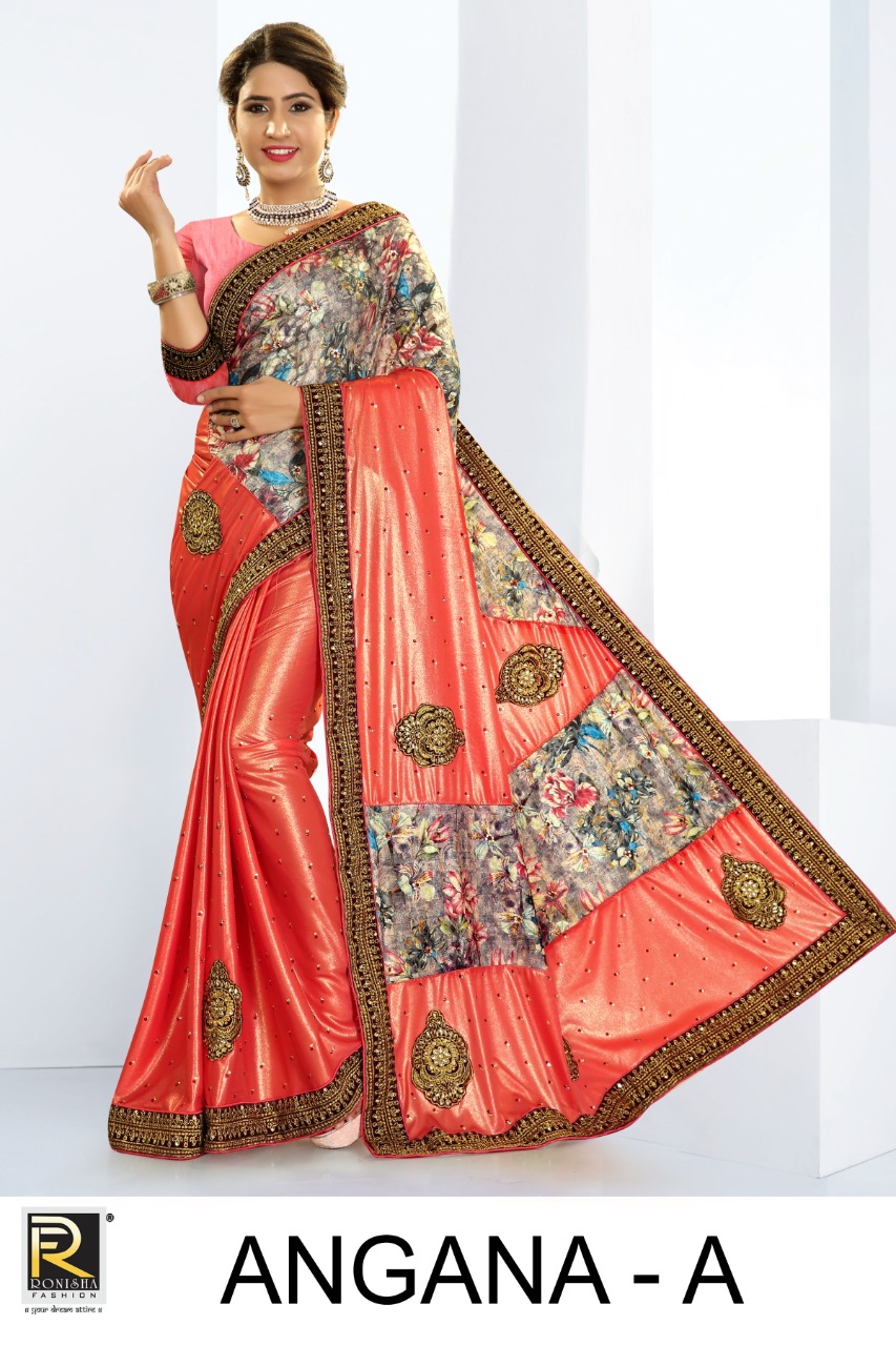 Ranjan  Presents  Angana Festive Wear  Sarees Collection